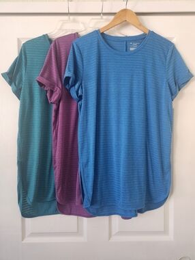 Tek Gear DryTek Performance Tee - Women's Large - 3 Bundle - Blue Purple Teal